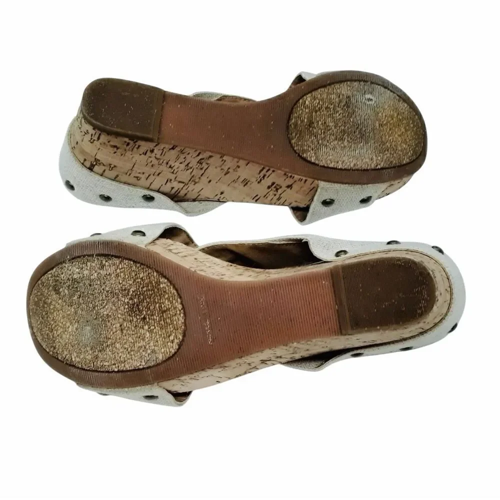 Lucky Brand Cork Wedge Canvas Women's Shoes 7,5M